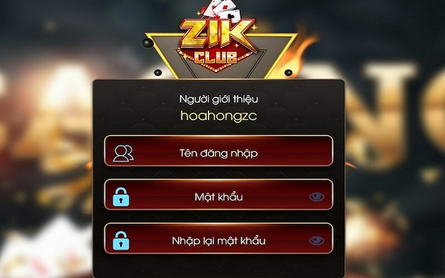 Điền thông tin để đăng ký Zik Club